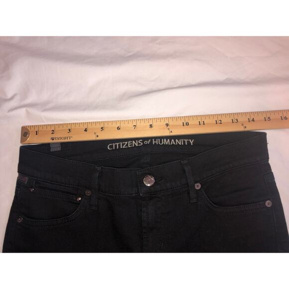 Low Rise Flare Citizens of Humanity Black Jeans Size 27 Bootcut Stretch Goth - Picture 4 of 9